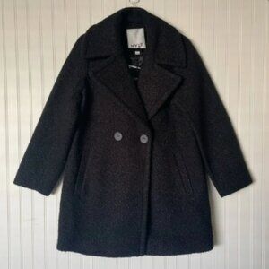 Anthropologie NVLT Flat Boucle Double Breasted Over Coat Women’s Large Black NWT